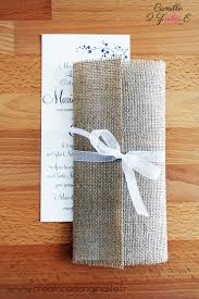 Faire part mariage theme moto. Camille 2 Z Ailes E Faire Part Naturel Champetre Toile Du Jute