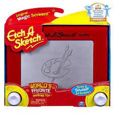 Etch A Sketch Classic Red Drawing Toy With Magic Screen For Ages 3 And Up Walmart Com Etch A Sketch Magic Screen Drawing Toys