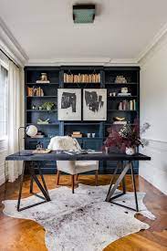 Many accent walls are used behind the headboard of beds, as they provide a great point of division for a room. 75 Beautiful Home Office With Blue Walls Pictures Ideas July 2021 Houzz