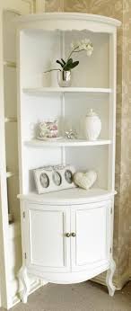 White Tall Corner Shelf Unit With Cupboard Melody Maison Shabby Chic Decor Living Room Corner Decor Furniture