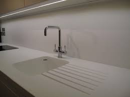 Corian Sink And Led Lighting Strip With Full Height Corian Backsplash Sink Kitchen Sink Sink Cabinet