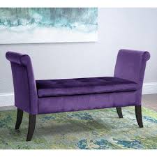Willa Arlo Interiors Lazzaro Upholstered Storage Bedroom Bench Upholstery Purple Indoor Storage Bench Fabric Storage Ottoman Fabric Bench