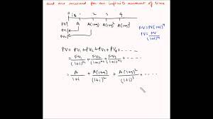 Present value of an annuity due definition. Present Value Of A Growing Perpetuity Fundas Youtube