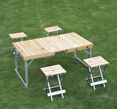 5tlg Campingtisch Set Picknick Tisch Koffertisch Klapptisch Sitzgruppe Holz Alu In Sport Camping Amp Outdoor Camping Camping Tisch Campingtisch Klapptisch