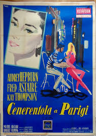 FUNNY FACE Italian 2F movie poster 39x55 AUDREY HEPBURN BRINI 1957 LINEN  RARE