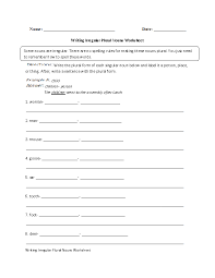 Writing Irregular Plural Noun Worksheet Irregular Nouns Plurals Nouns Worksheet
