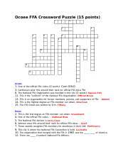 Read ohio state crossword puzzle book: Ocoee Ffa Crossword 1 Ocoee Ffa Crossword Puzzle 15 Points Across 1 One Of The Official Ffa Colors 2 Words Corn Gold 3 Gentlemen Wear This Course Hero
