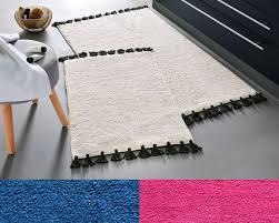Tapis De Bain Finition Pompons Tapis De Bain Tapis De Douche Tapis Salle De Bain
