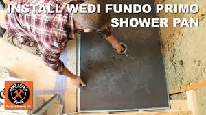 Install A Shower Pan Part 3 Setting Curbed Wedi Fundo Primo Step By Step Youtube Shower Pan Installation Shower