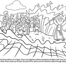 Moses Crosses The Red Sea Coloring Page In 2020 Crossing The Red Sea Moses Red Sea Parting The Red Sea