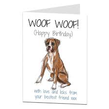 Birthday cards, thank you ecards, holiday greetings and more. Boxer Dog Birthday Card From The Dog Limalima Co Uk