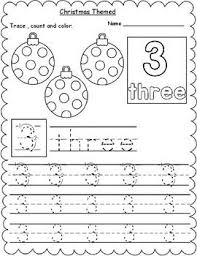 Christmas Themed Count Trace Color Numbers 1 10 Christmas Themes Kindergarten Math Worksheets Childrens Activities