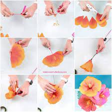 Templates and tutorial to make hibiscus paper flower are available for free, it's really easy to follow and the materials are just so . Diy Hibiscus Flower Template How To Make Crepe Paper Flowers