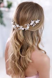 Perfect Half Up Half Down Bridal Hair With Headpiecewedding Hairstyles Half Up Half Down With Vei Hair Jewelry Wedding Bridal Hair Jewelry Bridal Hair Flowers