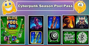 Have you seen all these exclusive gifts you can get?? Cyberpunk Season Pool Pass 8 Ball Pool