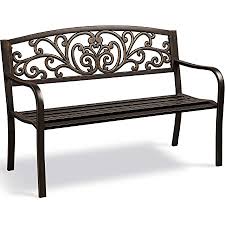 Maybe you would like to learn more about one of these? Amazon Com Yaheetech Patio Garden Bench For Outdoor Patio Porch Outdoor Furniture Clearance Iron Metal Frame Chair For Park Deck Entryway Backyard Elegant Bronze Finish Garden Outdoor