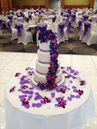 White pearl wedding cake with pink and blue ribbon. Purple Wedding Ideas Vibrant Wedding Cakes We Love Steelasophical Purple Wedding Cakes Purple Wedding Cake Gold Wedding Cake