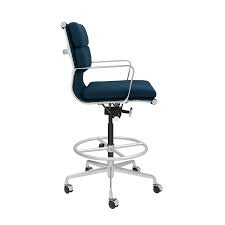 Soho Soft Pad Drafting Chair Dark Blue Fabric Drafting Chair Chair Blue Fabric