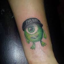 Forearm Tattoo Of Michael Mike Wazowski A Character In Disney Pixar Film Monsters Inc Tattoos Disney Tattoos Cute Tiny Tattoos
