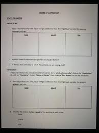 States of matter (test answers). Solved States Of Matter Phet States Of Matter Predictions Chegg Com