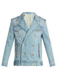 Balmain Denim Biker Jacket Denim Biker Jacket Stylish Jackets Fitted Denim Jacket