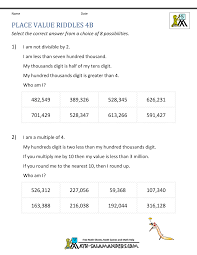 4th Grade Place Value Worksheets