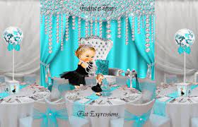 Breakfast At Tiffany S Girl Turquoise Silver Petite Baby Shower Decor Kit