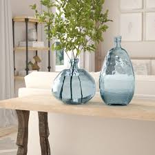 You Ll Never Feel Blue When You Add These Recycled Glass Balloon Table Vase To Your Home Decor Each Decorative Pi Table Vases Blue Glass Vase Large Glass Vase