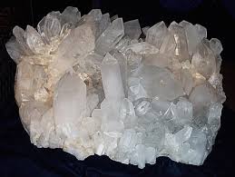 Quartz crystal cluster on display in a museum in namibia. Skyline Giant Brazil Quartz Crystal Cluster Elegant Crystals Gems
