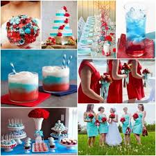 2 Takes On A Red White And Blue Wedding Sky Blue Weddings Red Wedding Theme Blue Themed Wedding