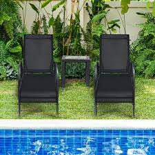 We offer sling and strap installation service at a fee. Set Of 2 Patio Lounge Chairs Sling Chaise Lounges Recliner Adjustable Back Walmart Canada