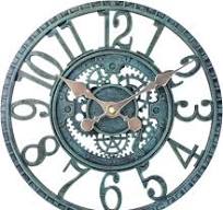 Outdoor Wall Clock Waterproof, 12 Inch Silent Non-Ticking Battery Operated  Outside Clock, Decor Clock for Patio, Pool, Garden, Fence, Porch, Lanai, ...