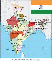 Indien ist eine republik in südasien und mit seinen gut 1,3 mrd. Indien Karte Und Flagge Canstock