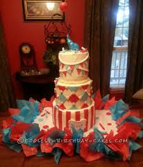 Carnival train dessert spread + tiger cage party tables. Coolest Homemade