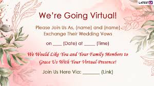 We would like to show you a description here but the site won't allow us. Virtual Wedding Invitation Card Format With Messages Free Photos And Text Format To Invite Guests For Your Marriage Ceremonies In 2020 2021 Latestly