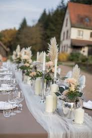Idee Idea Traumfanger Boho Greenery Birke Outdoor Federn Rosen Pampa Gras Silber Spitz Hochzeitstafel Blumen Hochzeitstafel Tischdekoration Hochzeit