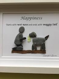 Dog Pebble Art Etsy Pebble Art Family Painted Rocks Diy Rock Crafts