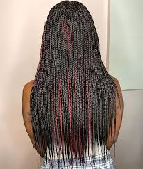 Black Box Braids With Color 70 Best Black Braided Hairstyles That Turn Heads Black Box Braids Colored Box Braids Burgundy Highlights