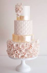 Wedding Cake Pink Gold Ruffled Metallic Cake Metallic Wedding Cakes Wedding Cakes
