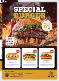 Burger Promotion Flyer Template Psd In 2020 Flyer Flyer Template Burger Names