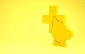 Yellow Veterinary Clinic Symbol Icon Isolated On Yellow Background Cross With Dog Veterinary Care Pet Fir Yellow Background Veterinary Clinic 3d Illustration
