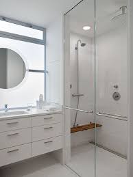 Wood Bench For Shaving Wall By The Shower Could Fitted For Towel Holders Modern Bathroom Modern Shower Modern Bathroom Design