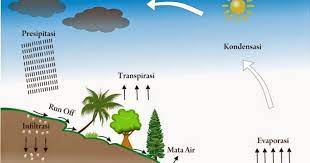 Dalam tahapan ini, air diubah menjadi uap air (gas) sehingga bisa naik ke atas atmosfer. Siklus Hidrologi Dan Proses Proses Terjadinya