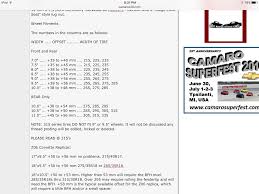 Tire Wheel Size Chart Corvetteforum Chevrolet Corvette