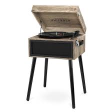 The unique gramophone features a real wood look, an elegant. Victrola Bluetooth Decorative Record Player Stand With 3 Speed Turntable Reviews Wayfair