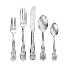 Set includes a knife, fork, spoon, salad fork and teaspoon. Celtic Liberty Tabletop The Only Flatware Made In The Usa