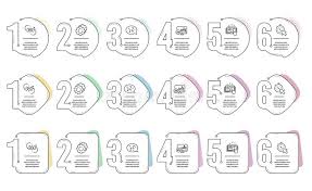 360 Degree Settings Blueprint And Horizontal Chart Icons