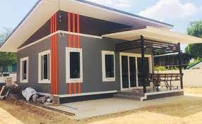 บ านช นเด ยว สไตล โมเด ร น ขนาด 2 ห องนอน โทนส เทาเข ม งบ 390 000 บาท ร ปแบบบ าน บ านโมเด ร น ออกแบบบ าน