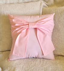Light Pink Bow Throw Pillow Soft Pink Pillows Pink Pillows Decorative Light Pink Throw Pillows