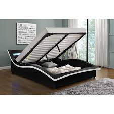 The bed like all other common beds has a frame and a headboard but being made up of pallets it would cost you zero. Hayton Upholstered Led Platform Bed On Sale Overstock 29913892 Queen Black White